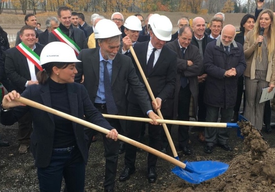 Terzo lotto della terza corsia dell'A4, Delrio alla posa della prima pietra