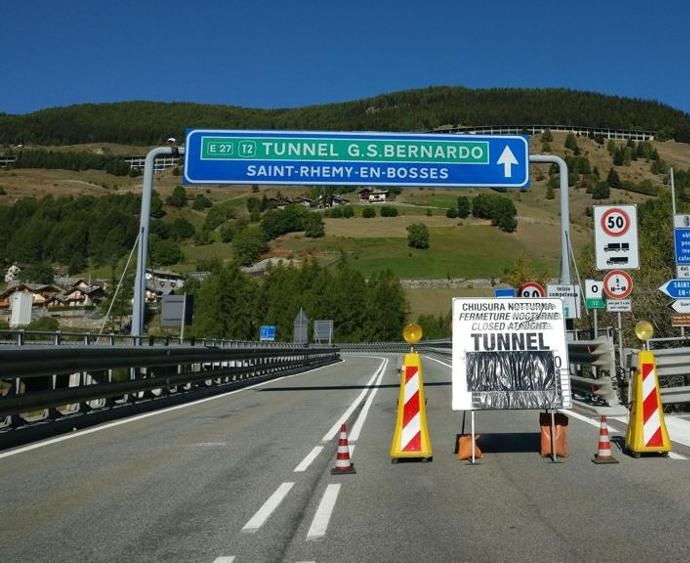 Prosegue la chiusura del Traforo Gran San Bernardo