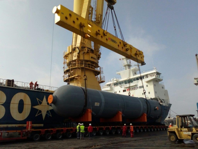 4 reattori destinati al mercato iraniano s'imbarcano dal terminal Transped