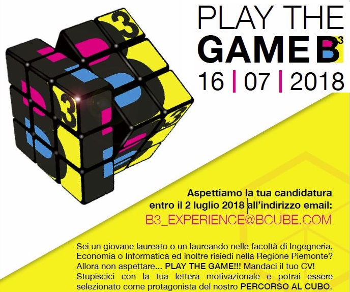 BCUBE alla ricerca dei giovani talenti del territorio con ''B3 EXPERIENCE''