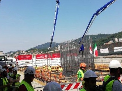 A Genova la prima colata di cemento per il nuovo ponte sul Polcevera
