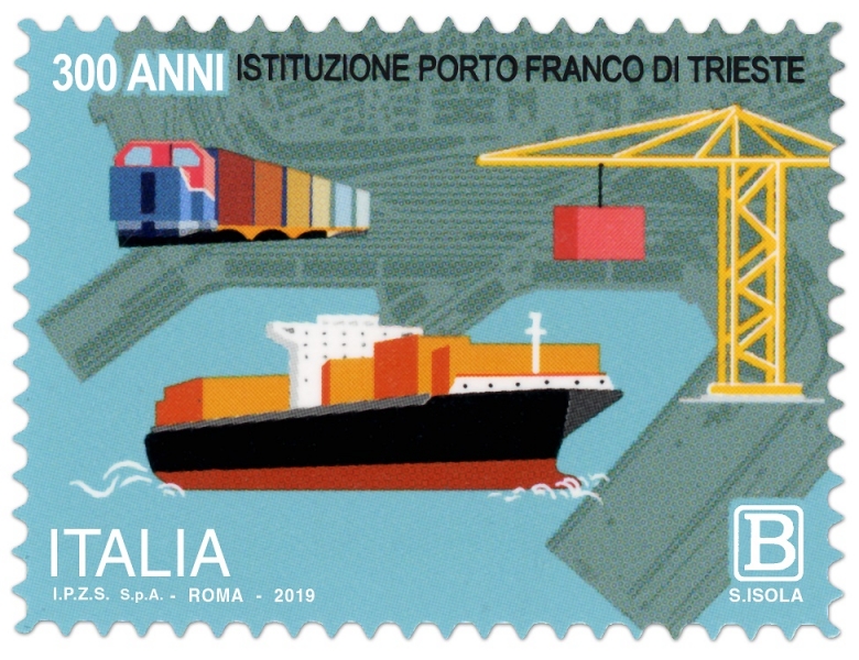 Un francobollo emesso dal Mise per omaggiare i 300 anni del Porto Franco di Trieste