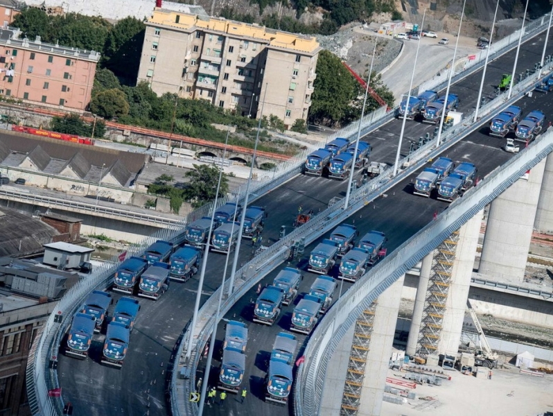 Nuovo Ponte di Genova, al via il collaudo statico: 54 Tir sopra il viadotto