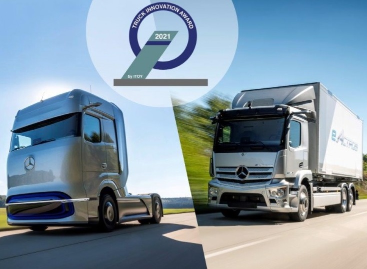 Mercedes-Benz eActros ed Mercedes-Benz GenH2 Truck si aggiudicano il Truck Innovation Award 2021