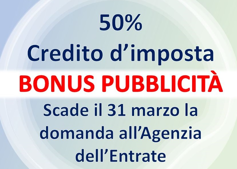 Bonus pubblicità ultimi giorni per presentare la domanda