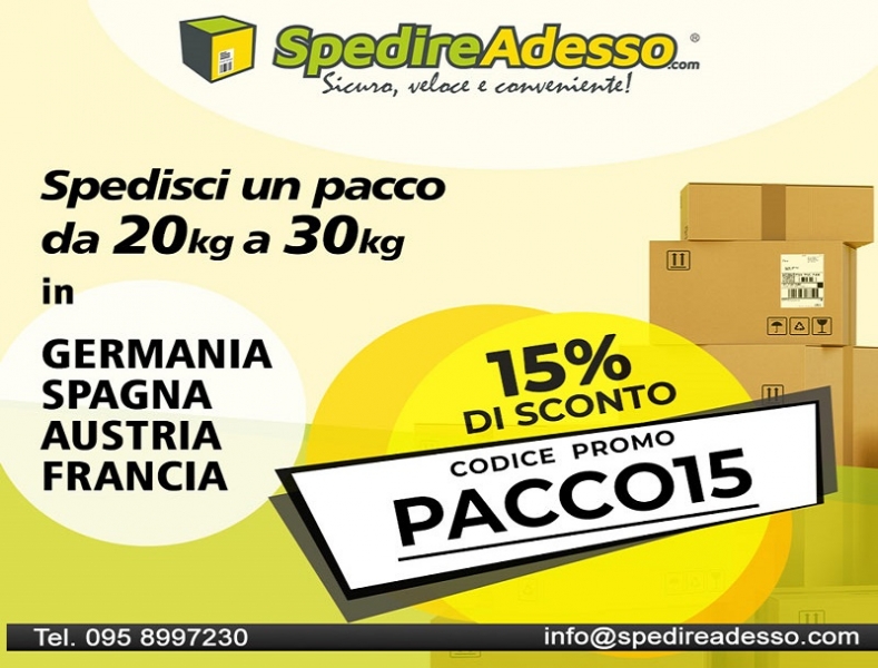 SpedireAdesso.com lancia i coupon: subito un codice sconto del 15 per cento per spedire all’estero