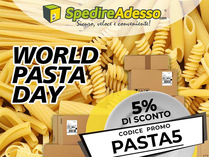 Ottobre scontato su SpedireAdesso.com in occasione del World Pasta Day