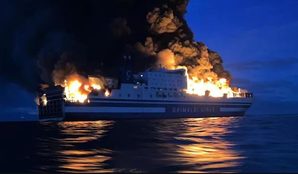 Incendio a bordo della nave Euroferry Olympia