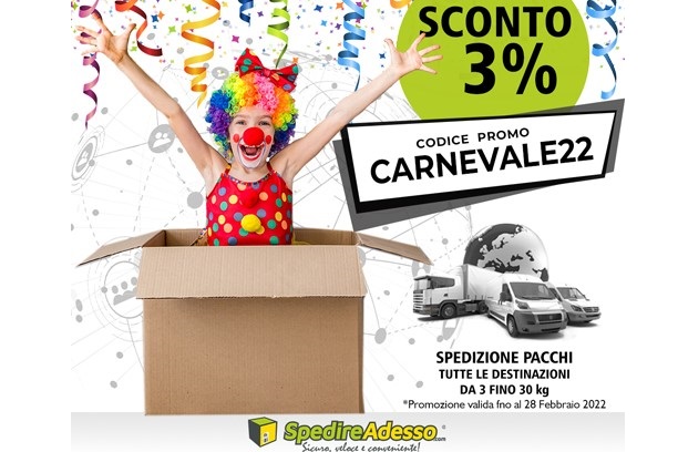 SpedireAdesso.com lancia la promo CARNEVALE22