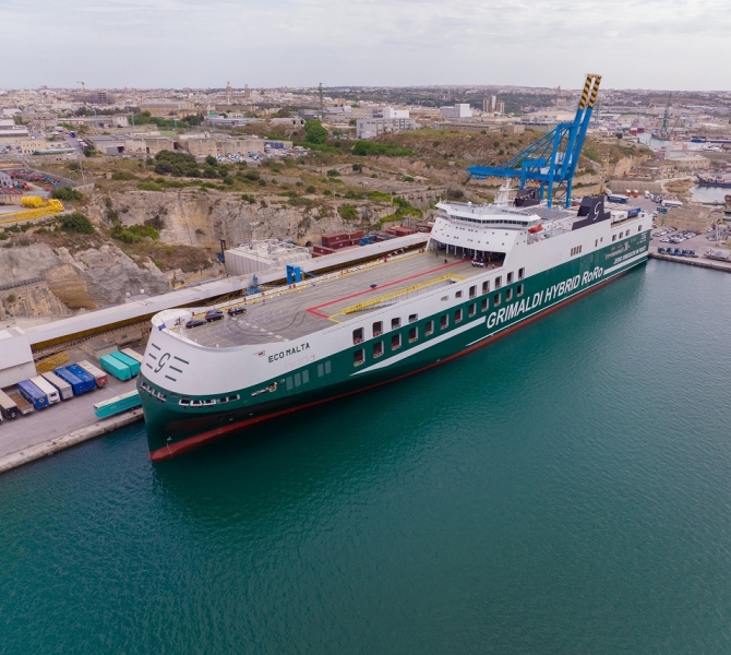 La Eco Malta del Gruppo Grimaldi battezzata a Malta
