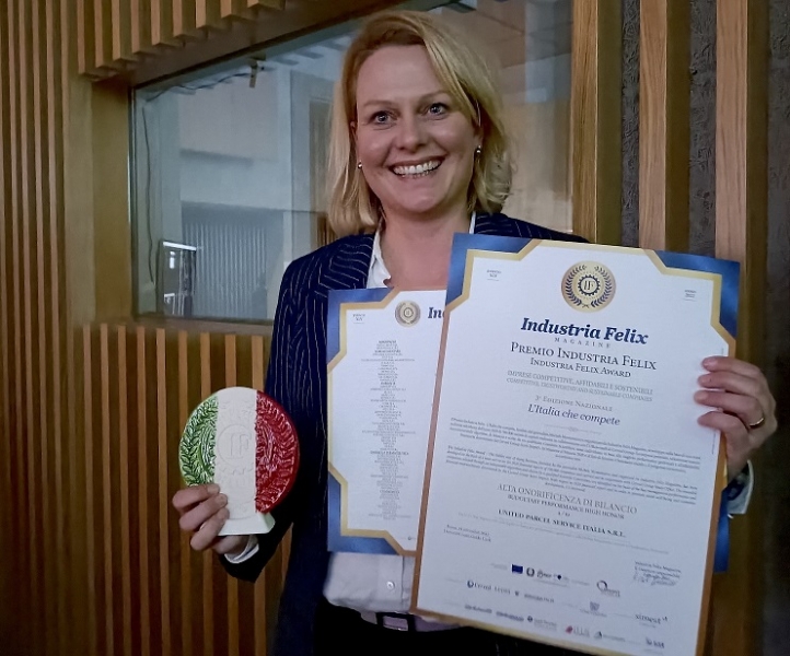 UPS Italia riceve l’Alta Onorificenza di Bilancio nella terza edizione del Premio Industria Felix