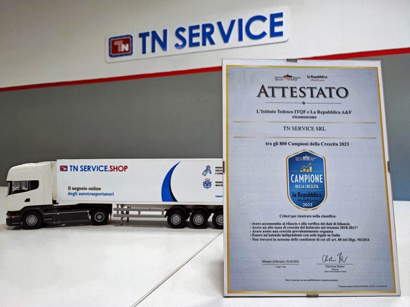 TN Service si riconferma tra i Campioni della crescita 2023