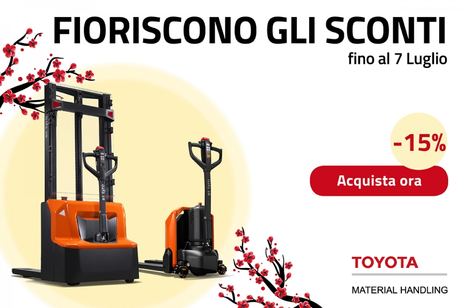 Toyota: Transpallet e stoccatori Entry Level in promozione online