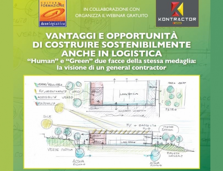 Webinar gratuito ''Vantaggi e opportunitÃ  di costruire sostenibilmente anche in logistica''