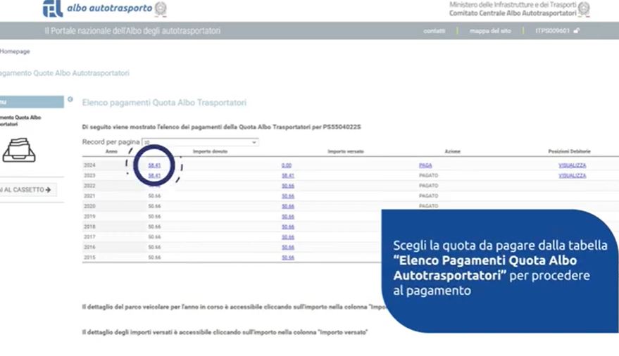 Albo: apertura della procedura di pagamento quote anno 2024