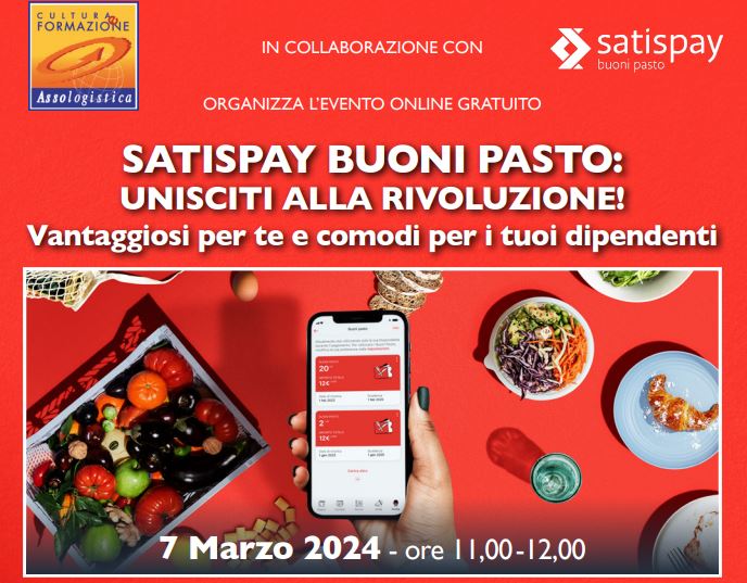 Evento gratuito ''Satispay buoni pasto: unisciti alla rivoluzione! Vantaggiosi per te e comodi per i tuoi dipendenti''