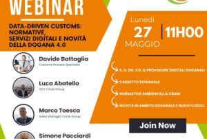 Webinar gratuito ''Data-driven Customs: normative, servizi digitali e novità della Dogana 4.0''