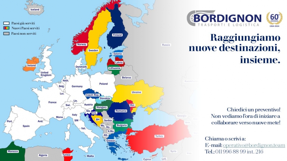 Nuove destinazioni internazionali per Bordignon Trasporti