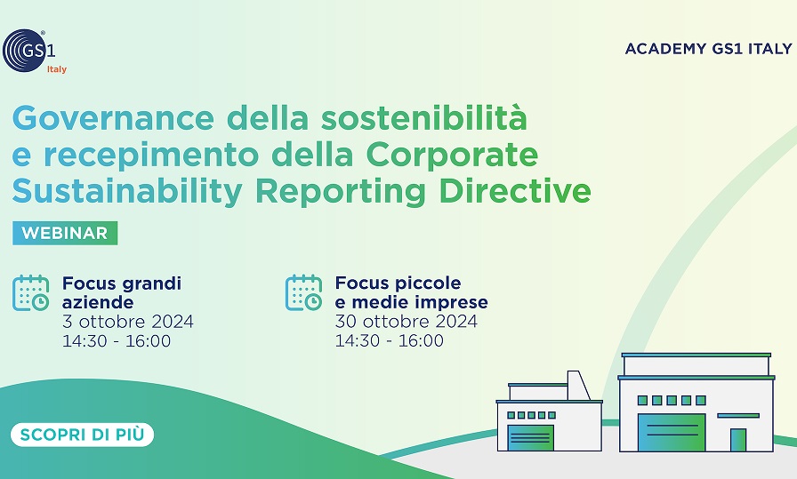 Webinar gratuito GS1 Italy ''Governance della sostenibilità e CSRD''