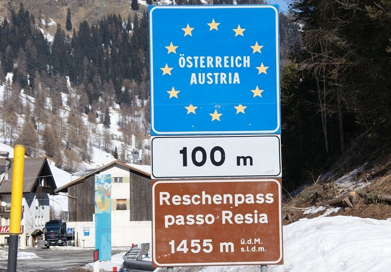 Austria - Chiusura della B180 Strada stradale Resia in Tirolo