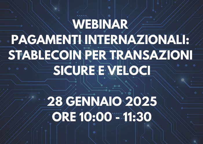 WEBINAR AICE ''Pagamenti internazionali: Stablecoin per transazioni sicure e veloci''