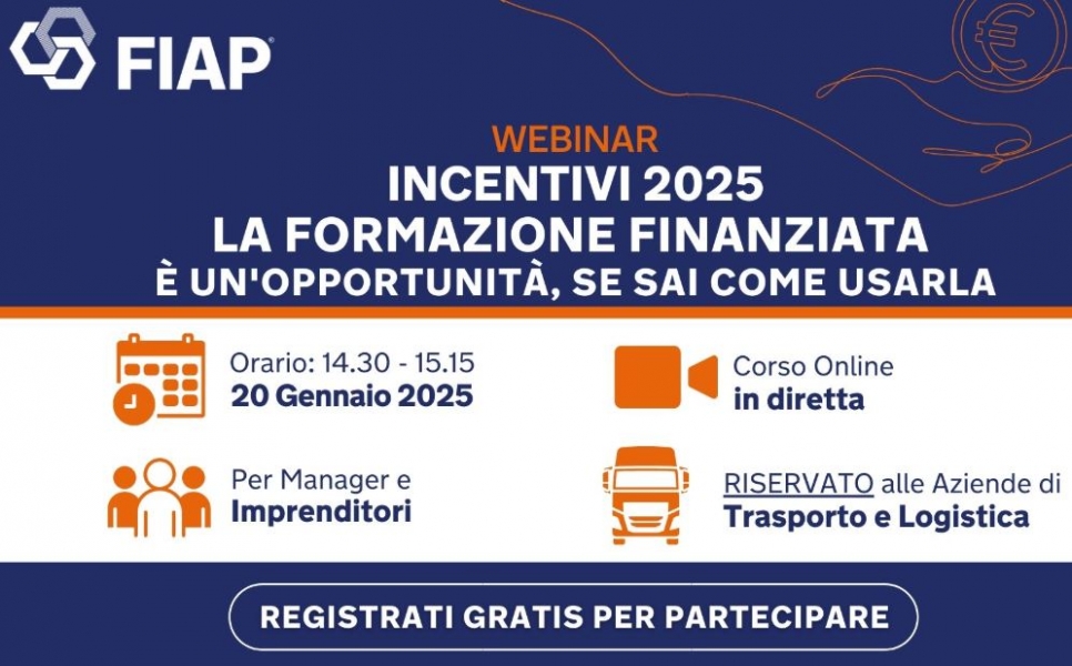 Webinar gratuito: ''INCENTIVI 2025. La formazione finanziata un'opportunità, se sai come usarla''