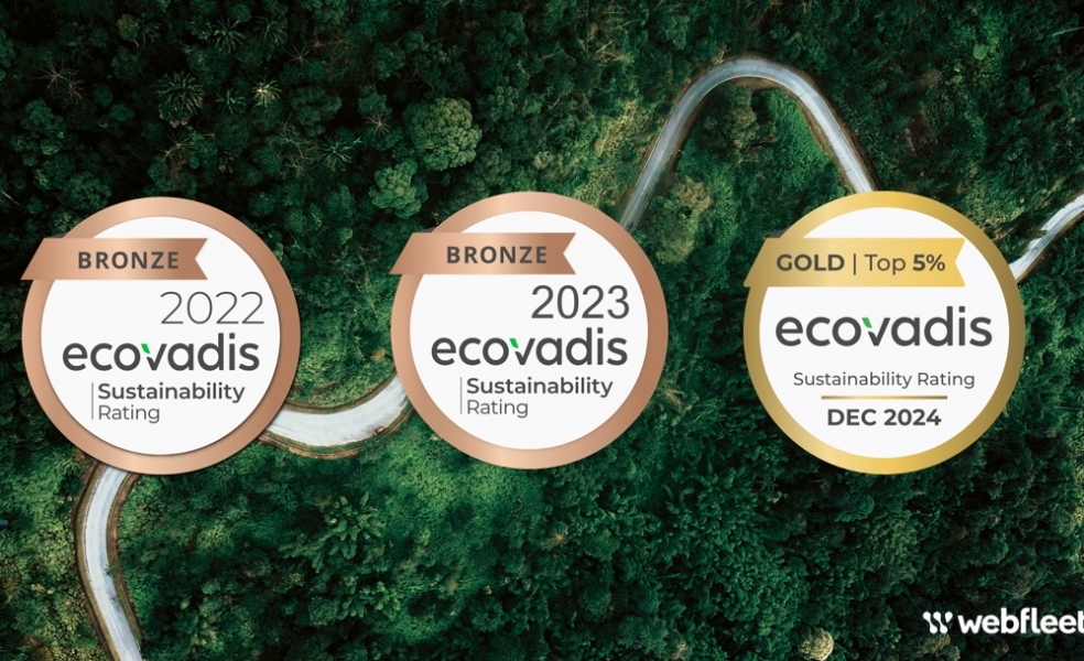 Webfleet raggiunge un nuovo traguardo di sostenibilità con il suo primo EcoVadis Gold Rating