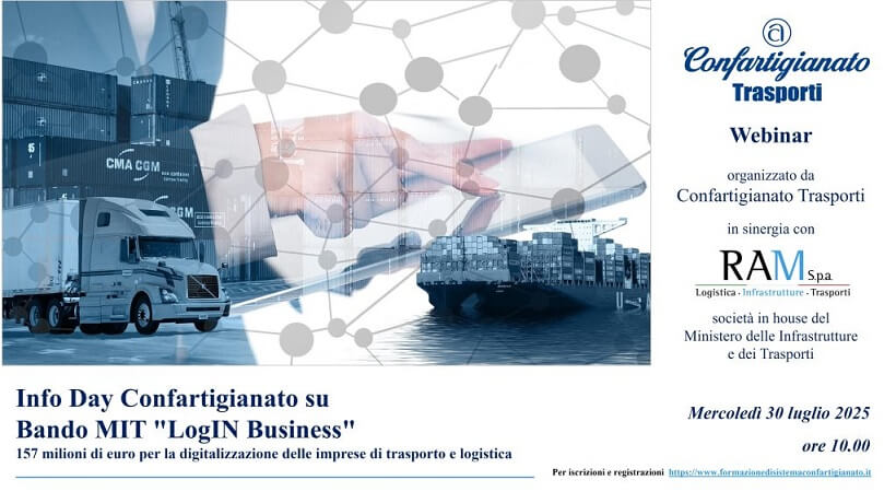 Webinar Info Day Confartigianato su bando MIT LogIN Business transportonline