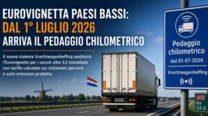 Eurovignetta Paesi Bassi dal 1° luglio 2026 arriva il pedaggio chilometrico transportonline